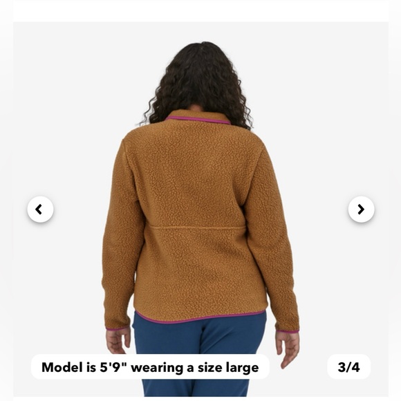 Patagonia Women's Retro Pile Fleece Marsupial Nest Brown with Amaranth Pink - Picture 10 of 15